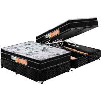 Cama Box Baú Queen: Colchão Anatômico Polar D28 / EP Orthoface + Base CRC Suede Black(158x198) - 1