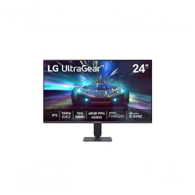 Monitor LG UltraGear 24G411A-B, 144Hz (O/C), Tela IPS FHD 24", 1ms (MBR), NVIDIA G-SYNC, AMD FreeSync, HDR10, sRGB 99%
