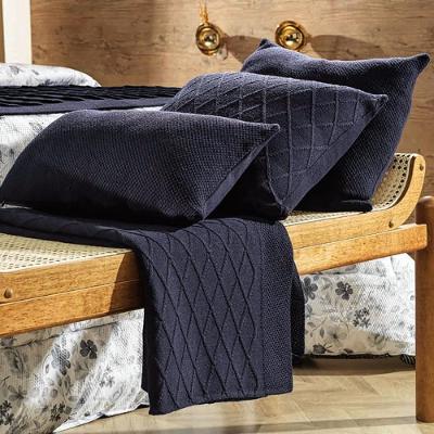 Almofada Tricô 30cm X 50cm Altenburg Domus Azul Náutica