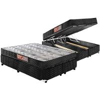 Cama Box Baú Queen: Colchão Espuma D45 Paropas Pasquale + Base CRC Suede Black(158x198) - 1
