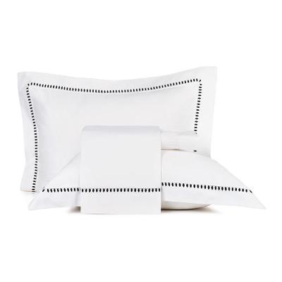 Jogo De Cama Casal Altenburg Bordados Em Cetim 300 Fios Cerclê Preto