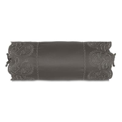 Almofada Em Rolo Altenburg Bordados Cetim 300 Fios Colline Cinza