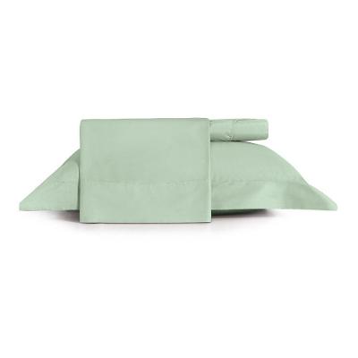 Jogo de Cama Solteiro King Algodão Lux 200 Fios Percal Verde Claro Altenburg