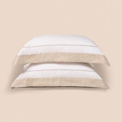 Jogo De Fronhas Altenburg Haus Algodão Egípcio E Linho Supremo Bege Instinto