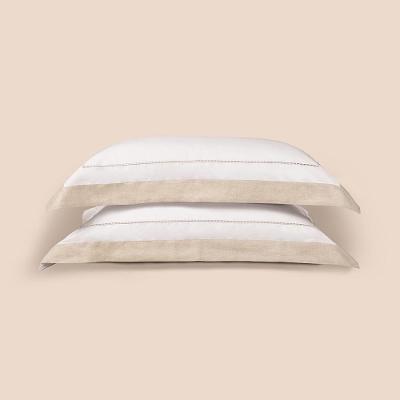 Jogo De Fronhas Altenburg Haus Algodão Egípcio E Linho Supremo Bege Instinto 50cm X 90cm