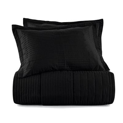Jogo De Colcha King Altenburg 3 Peças Ultrawave Línea Preto