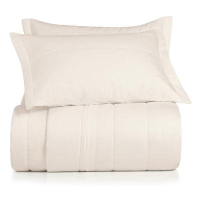 Jogo De Colcha King 3 Peças Altenburg Algodão Lux 200 Fios Bege Delavé