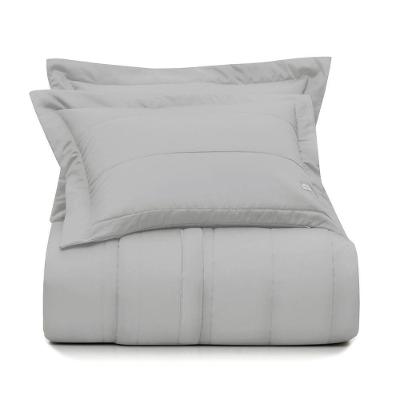 Jogo De Colcha Casal Altenburg Cetim 300 Fios Cinza
