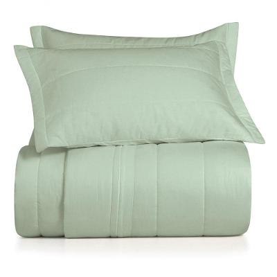 Jogo De Colcha Casal 3 Peças Altenburg Algodão Lux 200 Fios Verde Claro