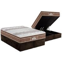 Cama Box Baú King Colchão Ortopédico Probel D33/Ep Plus Pillow Top+Base Brown(193X203) - 1