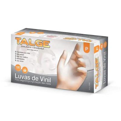 Luva De Vinil Com Pó Tamanho P 100 Unidades Talge