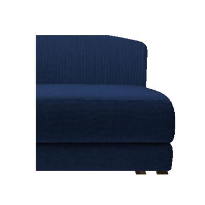 Recamier Heitor 140cm Com Almofada   Direito Suede Cor Azul Marinho/bege