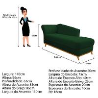 Recamier 140Cm Lado Esquerdo Suede Verde - 5