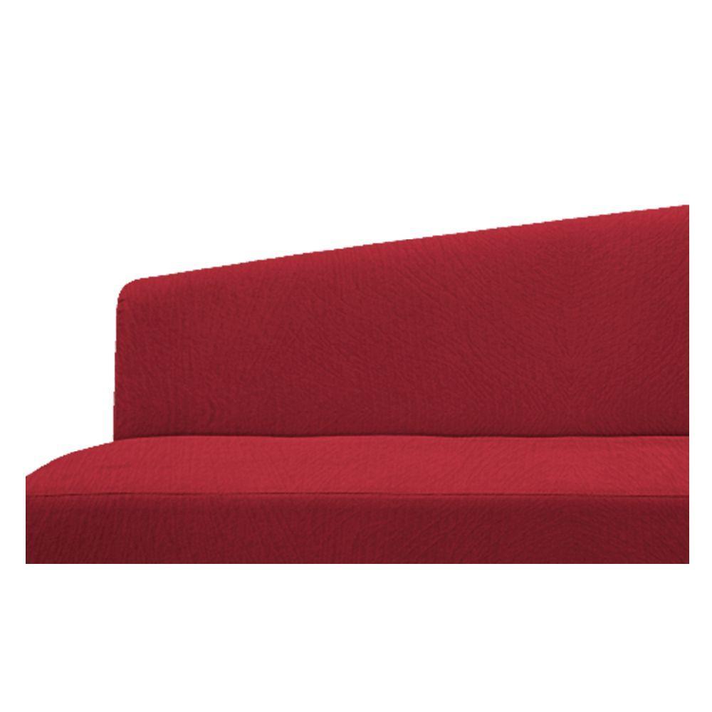 Recamier 140Cm Lado Esquerdo Suede Vermelho - 2