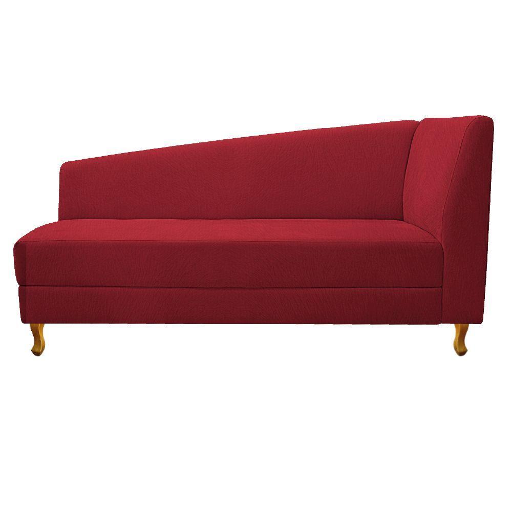 Recamier 140Cm Lado Esquerdo Suede Vermelho - 6