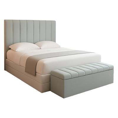 Cabeceira E Recamier Bau Queen 160 Cm Dalia Linho Cinza Artte Cinza