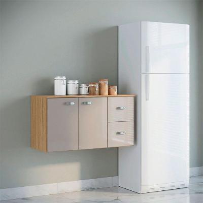 Balcão Com Tampo Suspenso Para Cozinha Júlia Poquema Damasco/off White