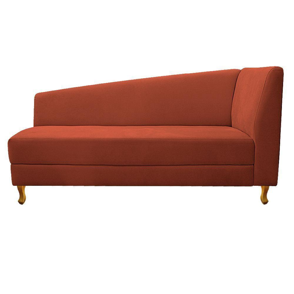 Recamier 140Cm Lado Esquerdo Suede Terracota - 6