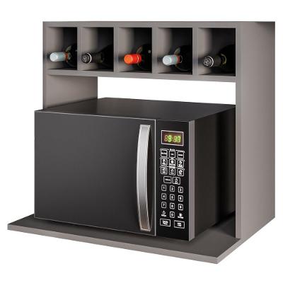 Suporte Microondas Nicho Garrafeiro Lisa Bp 60 Cm Eratto Moveis - Grafite