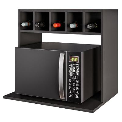 Suporte Microondas Nicho Garrafeiro Lisa Bp 60 Cm Eratto Moveis - Preto