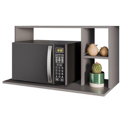 Suporte Microondas 2 Nichos Laila Bp 80 Cm Eratto Moveis - Grafite