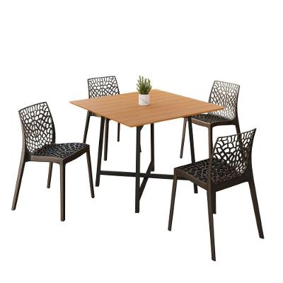 Sala De Jantar Mesa 90x90 4 Cadeiras Gruvyer Estilo Moderno