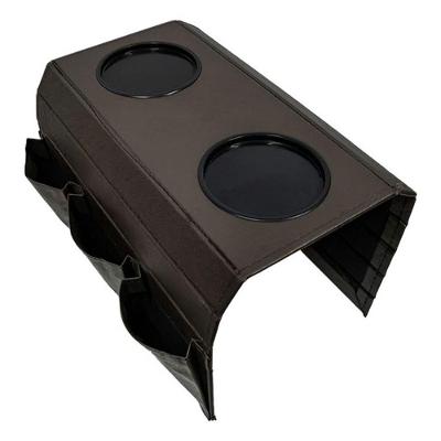 Kit 2 Bandeja Esteira Courino Porta Copos E Controles Marrom