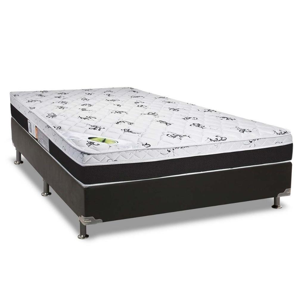Cama Box Casal: Colchão Anatômico Luckspuma D33/AG65 Aspen Super Firme + Base CRC Suede Black(138x188) - 1