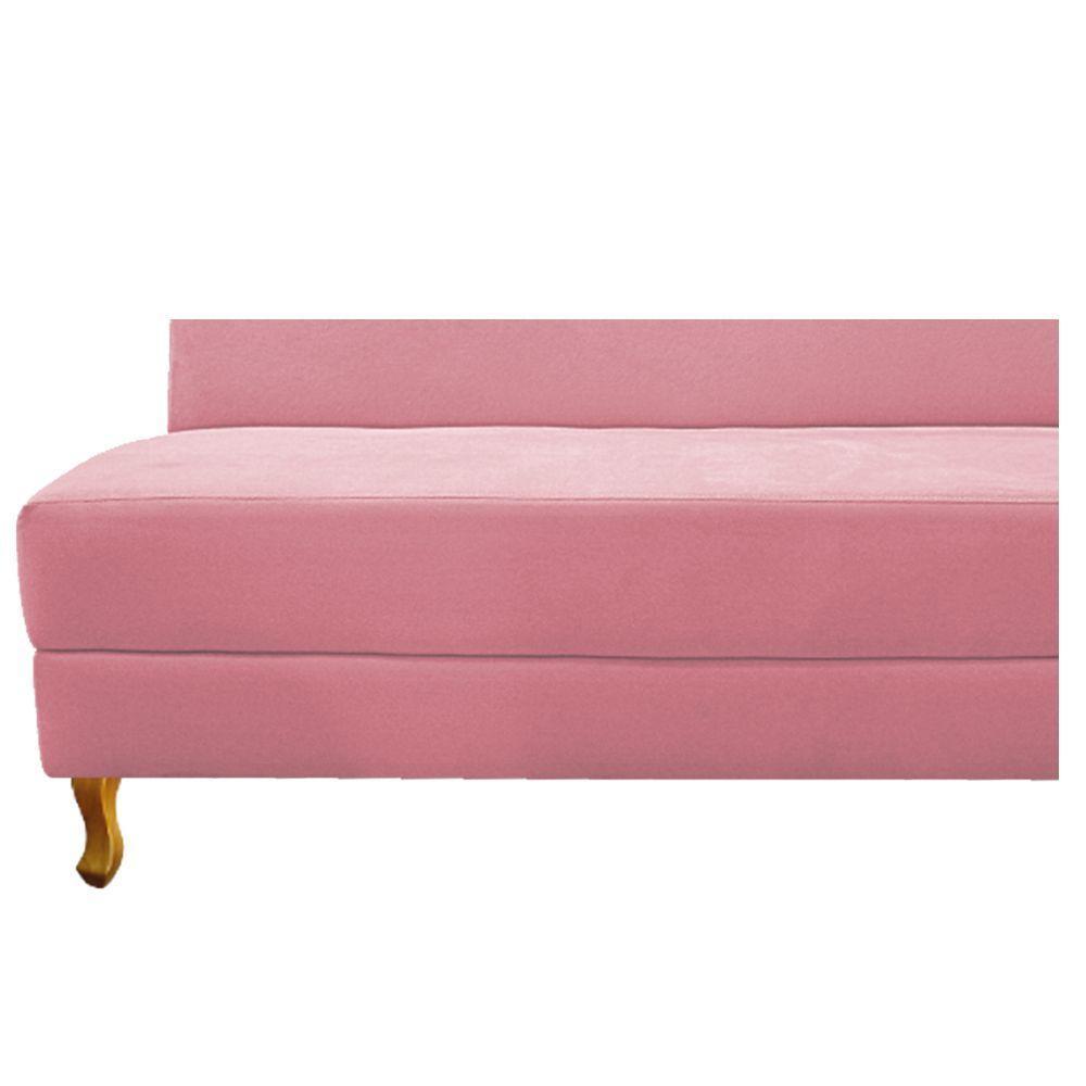 Recamier 140Cm Lado Esquerdo Suede Rosa Bebê - 5