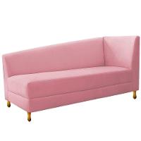 Recamier 140Cm Lado Esquerdo Suede Rosa Bebê - 1