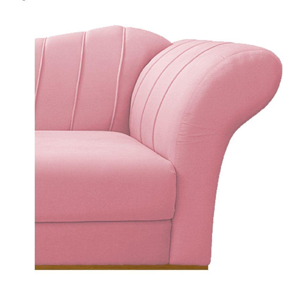 Recamier 140Cm Lado Esquerdo Suede Rosa Bebê - 3