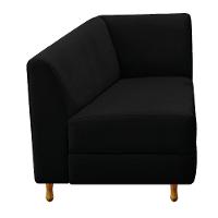 Recamier 140Cm Lado Esquerdo Suede Preto - 5