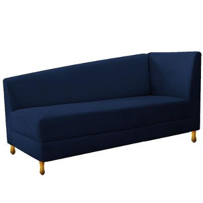 Recamier 140Cm Lado Esquerdo Suede Azul Marinho