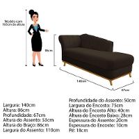Recamier 140Cm Lado Esquerdo Corano Marrom