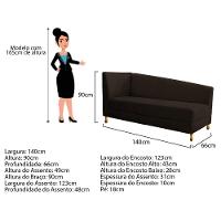 Recamier 140Cm Lado Esquerdo Corano Marrom - 2