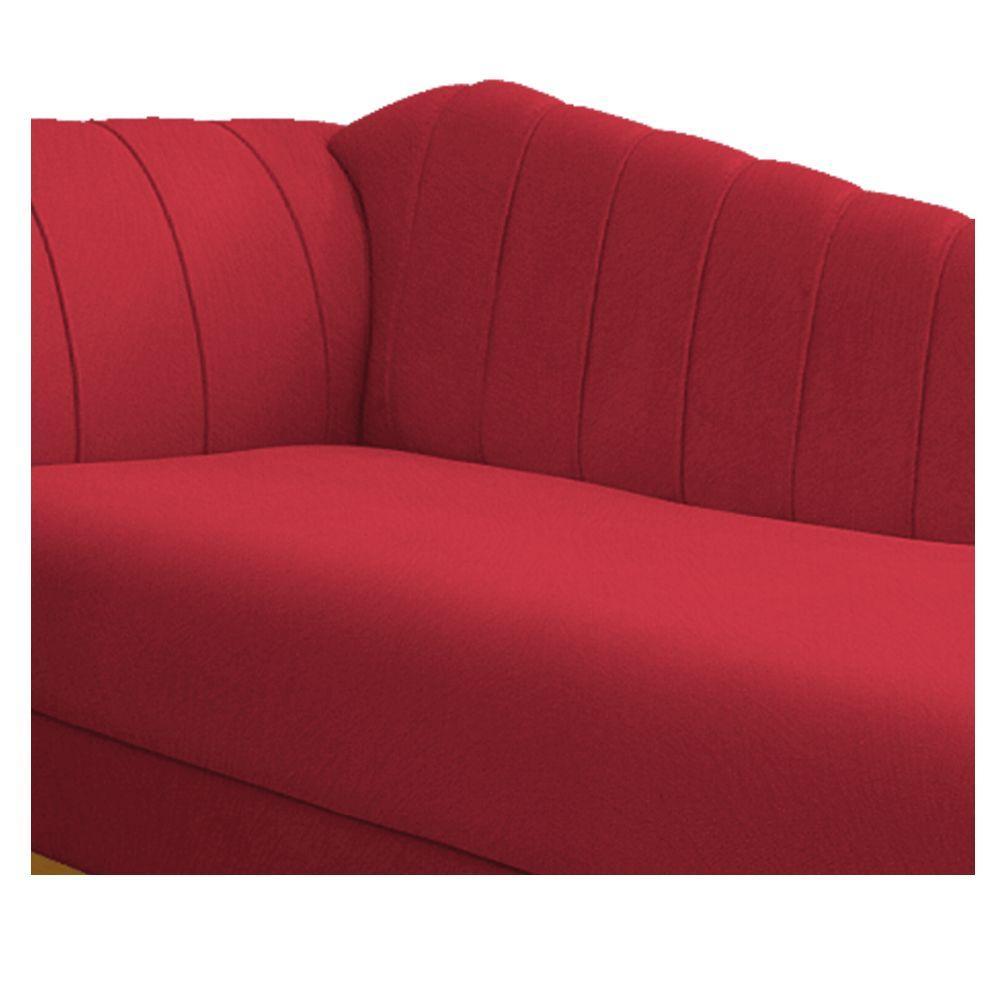 Recamier 140Cm Lado Direito Suede Vermelho - 2