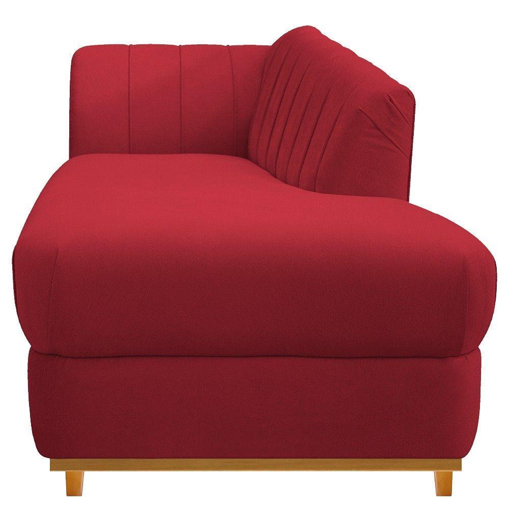 Recamier 140Cm Lado Direito Suede Vermelho - 4