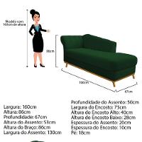 Recamier 160Cm Lado Esquerdo Suede Verde - 2