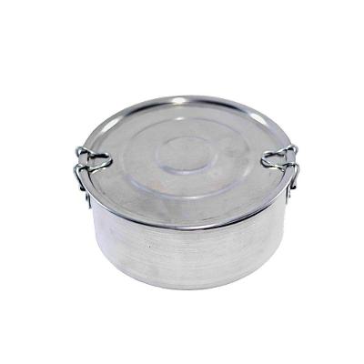 Marmita Operaria Em Alumínio Polido Redonda Tampa Trava 14cm