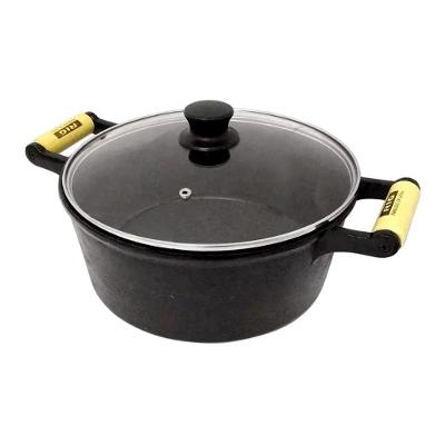 Caçarola De Ferro Fundido 2 Alças Tampa De Vidro - 10,8 Lt