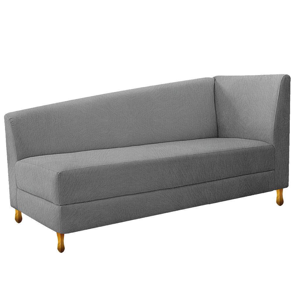 Recamier 160Cm Lado Esquerdo Suede Cinza - 1