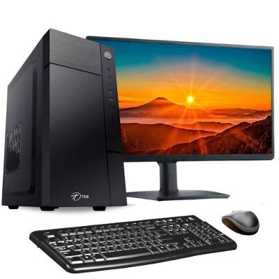 Computador Completo Tob Intel Core I3 Ssd 240gb Memória 8gb Windows 10 Pro Trial + Teclado E Mouse + Monitor 19” Desktop