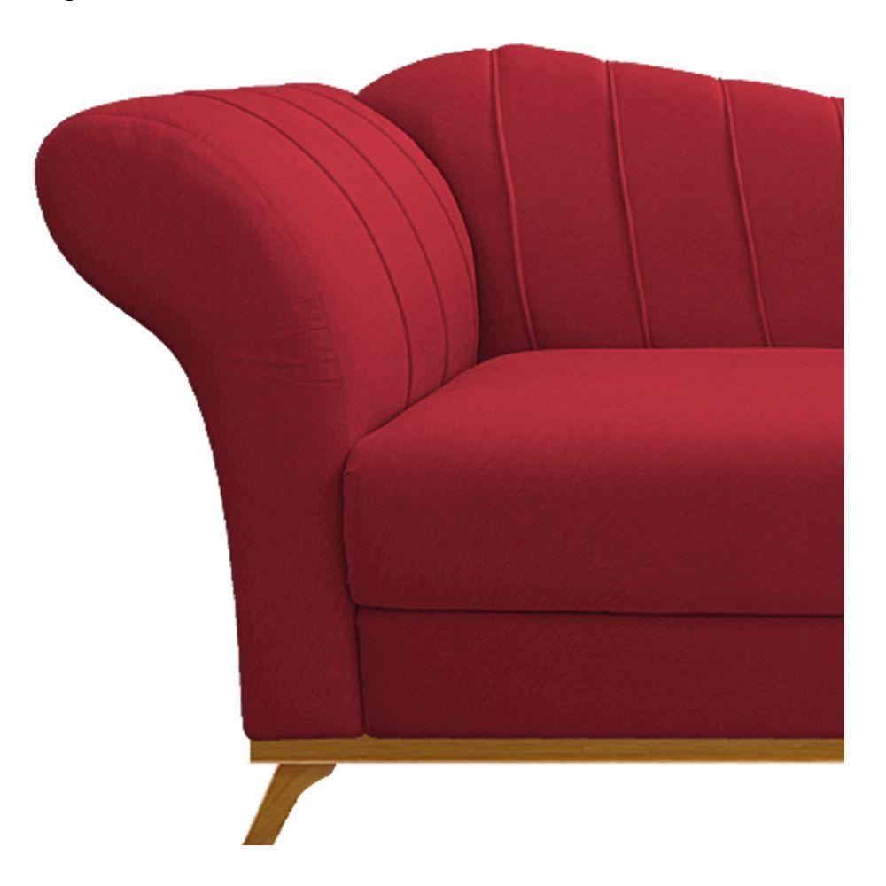 Recamier 160Cm Lado Direito Suede Vermelho - 4