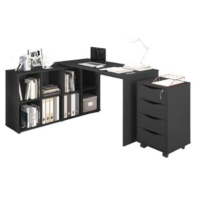 Mesa E Gaveteiro Para Escritório Haarlem Preto