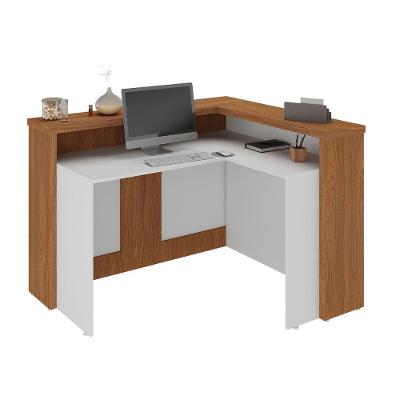 Balcão Atendimento Com Montagem Dupla Bulgária Freijó Branco