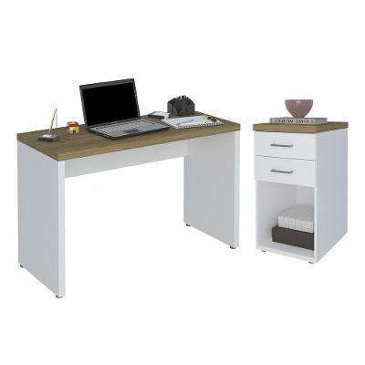 Conjunto Escrivaninha E Gaveteiro Bona Olmo Branco