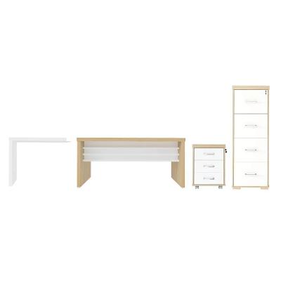 Conjunto Escritório Completo Basingstoke Carvalho Branco