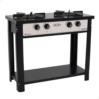 Fogão Industrial Venâncio A Gás Bravo 2 Bocas Cinza Esmaltado Br2b