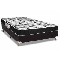 Cama Box Casal: Colchão Espuma D33 Luckspuma Supreme Black Pró Saúde Duplo + Base CRC Suede Black(138x188) - 1