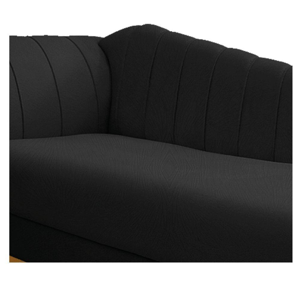 Recamier 160Cm Lado Direito Suede Preto - 3